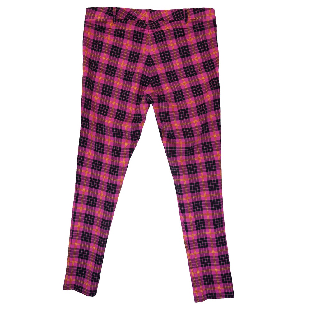 J. McLaughlin Becca Pink Plaid‎ Pant Leggings, Size 10 - Picture 2 of 6